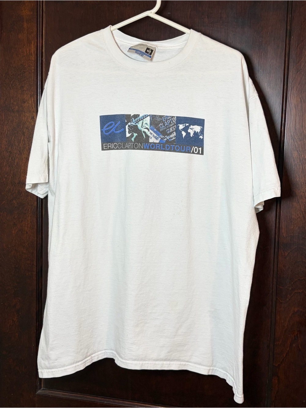 Vintage Eric Clapton 2001 World Tour Concert T-Shirt Size XXL USA 100% Cotton